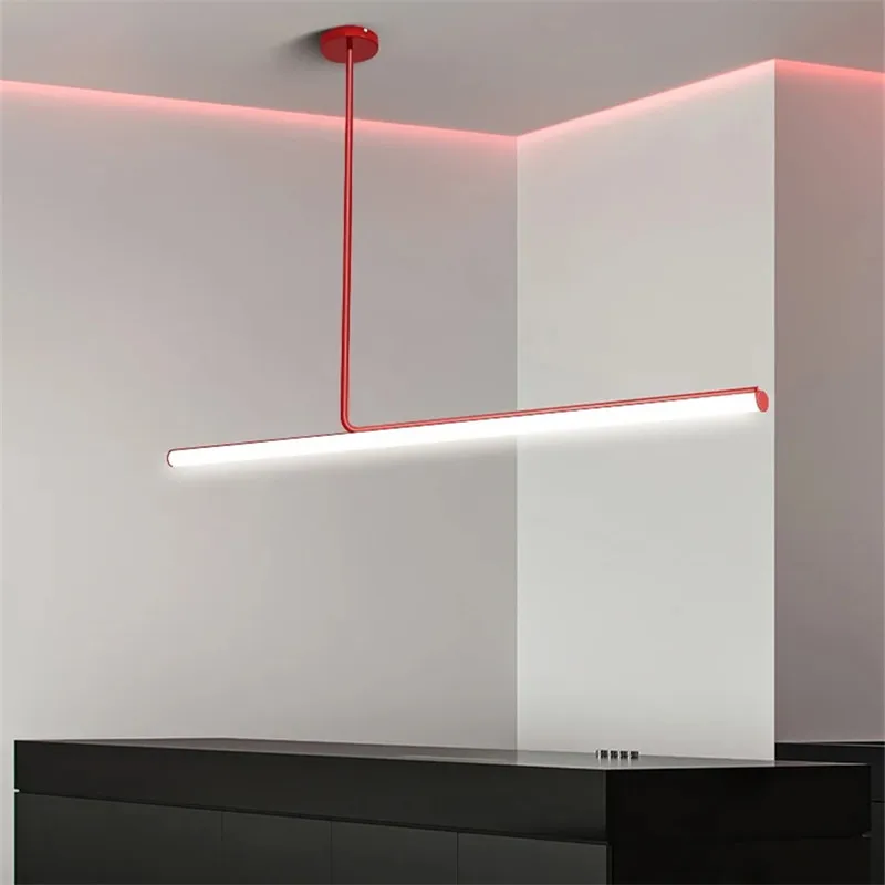 

Modern led strip lights for ceiling nordic long tube Dining lighting creative bar counter strip luxury loft minimalist light