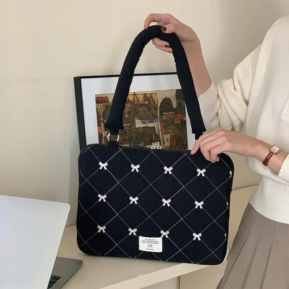 

5inch Cartoon Plush Bow Pink Laptop Sleeve Case Bag For ipad Laptop Bag Cover Notebook Tablet Pouch Handbag