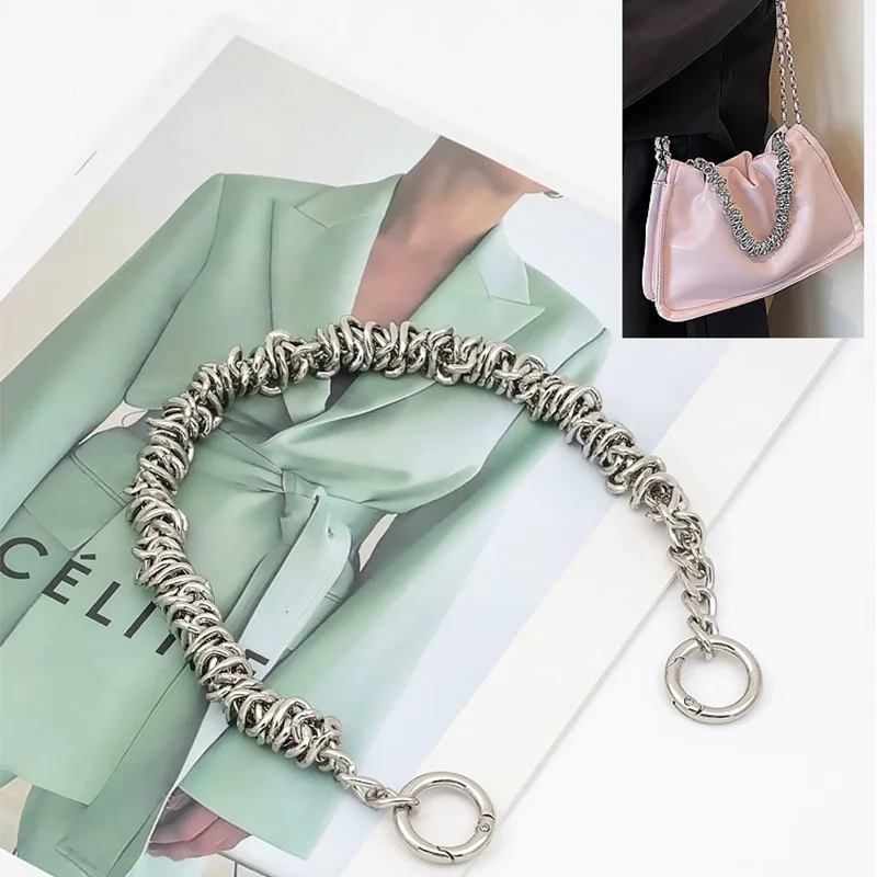 

35cm Metal Irregular Bag Chain Replacement Parts Accessories For Hand-Woven Shoulder Handbag DIY Handmade Detachable Straps Hot