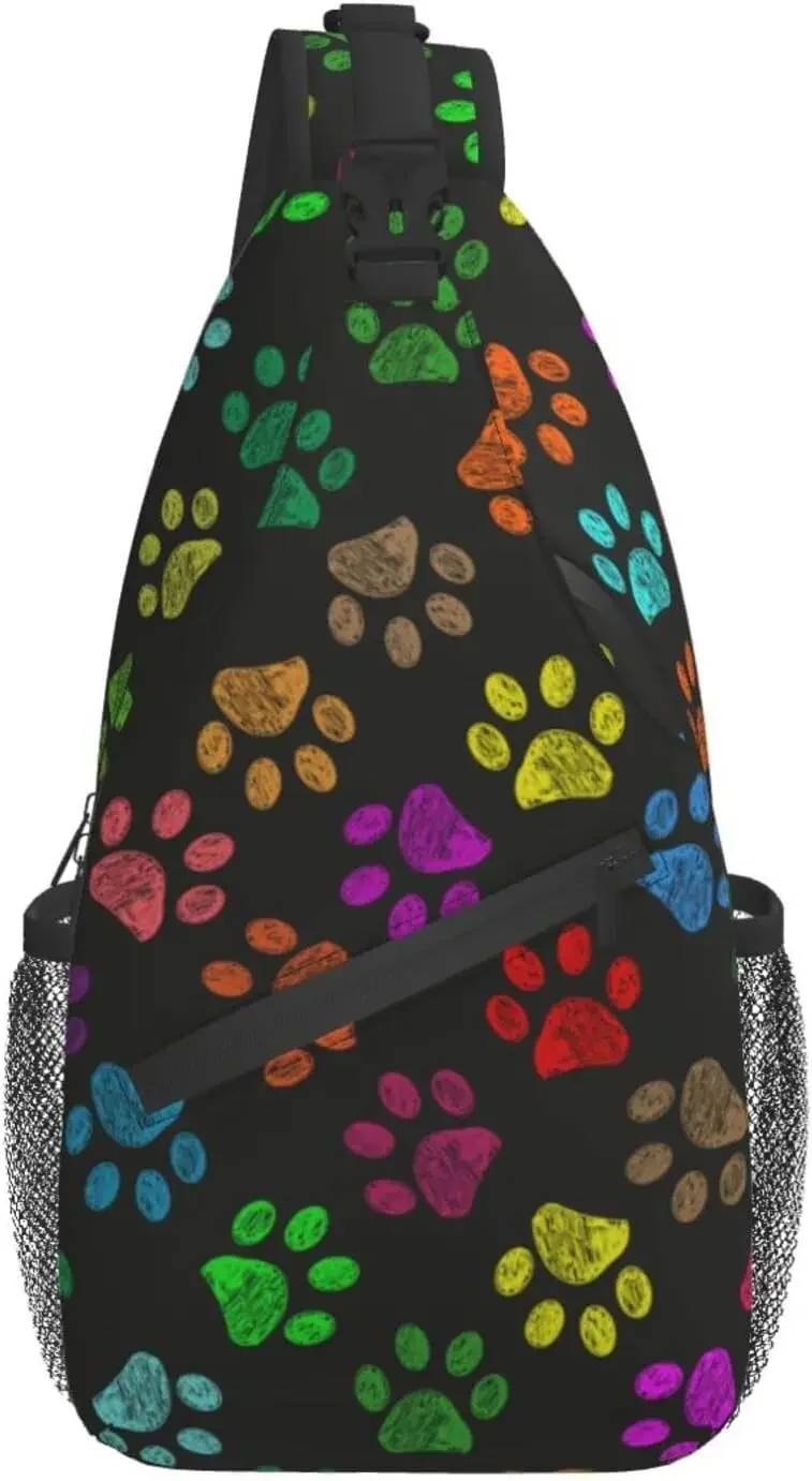 Paw Sling Bag Crossbody Reizen Wandelen Borst Rugzak Schouder Dagpack Voor Dames Mannen Een Maat