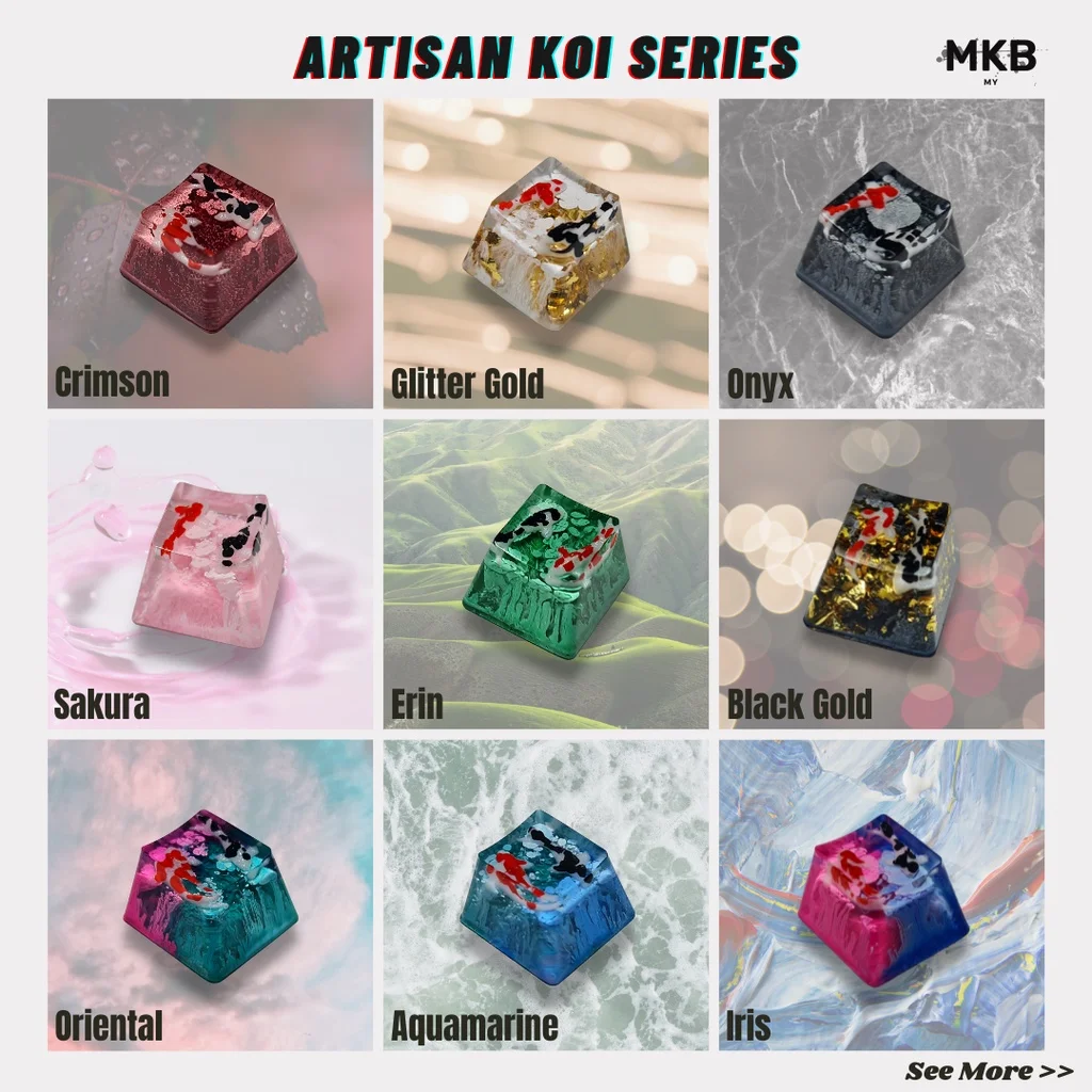 [READY STOCK] Artisan Koi Keycap for Mechanical Keyboard - Oriental/Glitter Gold/Black Gold/Erin/Onyx/etc 1 Piece