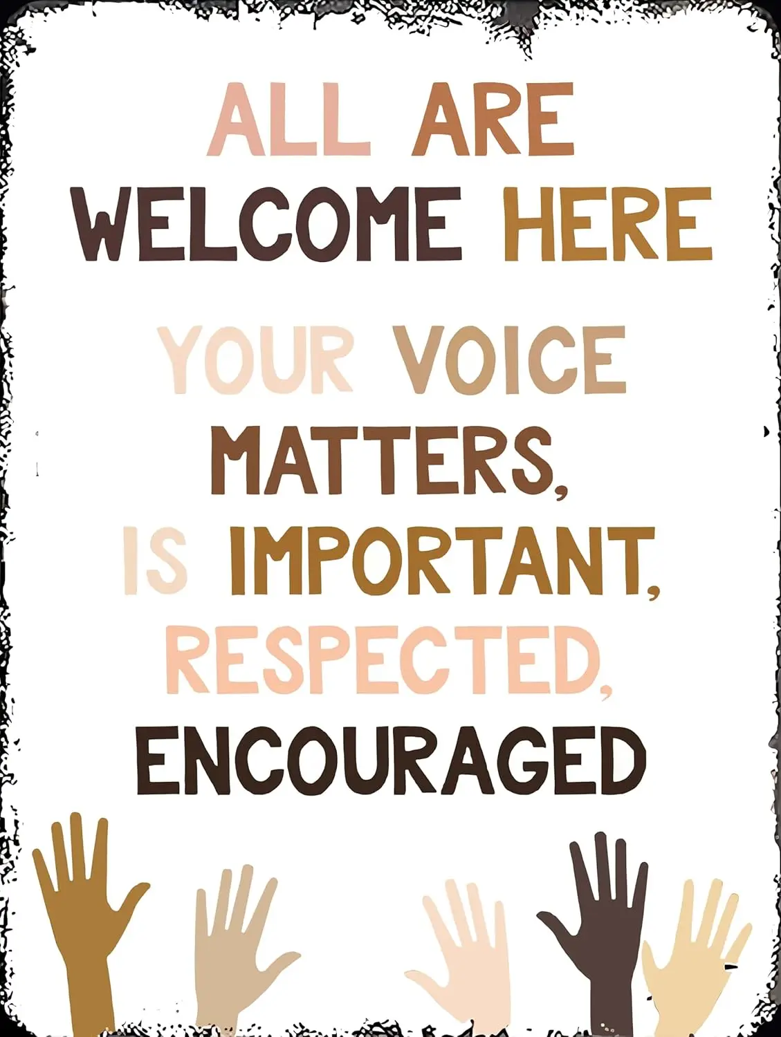 Speech Therapy Safe Space Poster,All Are Welcome Here Together Equality Poster,Welcome Classroom Social Justice Wall Art Metal T