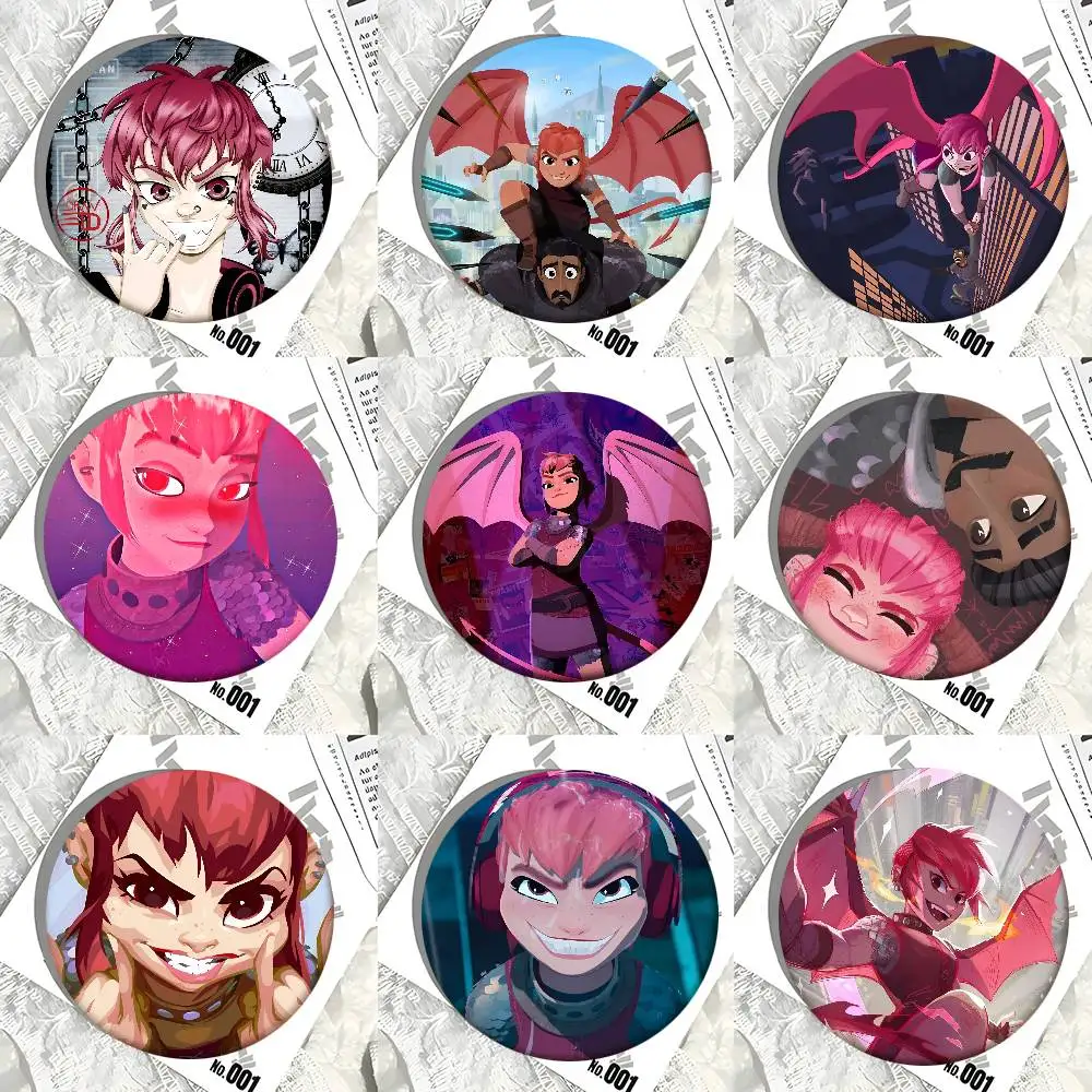 Anime N-Nimona Rundes Abzeichen Kreative Brosche Kleidung Rucksack Accessoires Anstecknadel