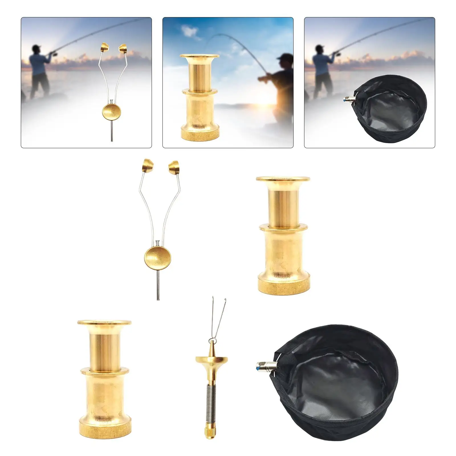 Brass Steel Fly Tying Bobbin Holder Delrin Threader Tool for Fishing Hook Lure Jig Station with Dubbing Twister 5