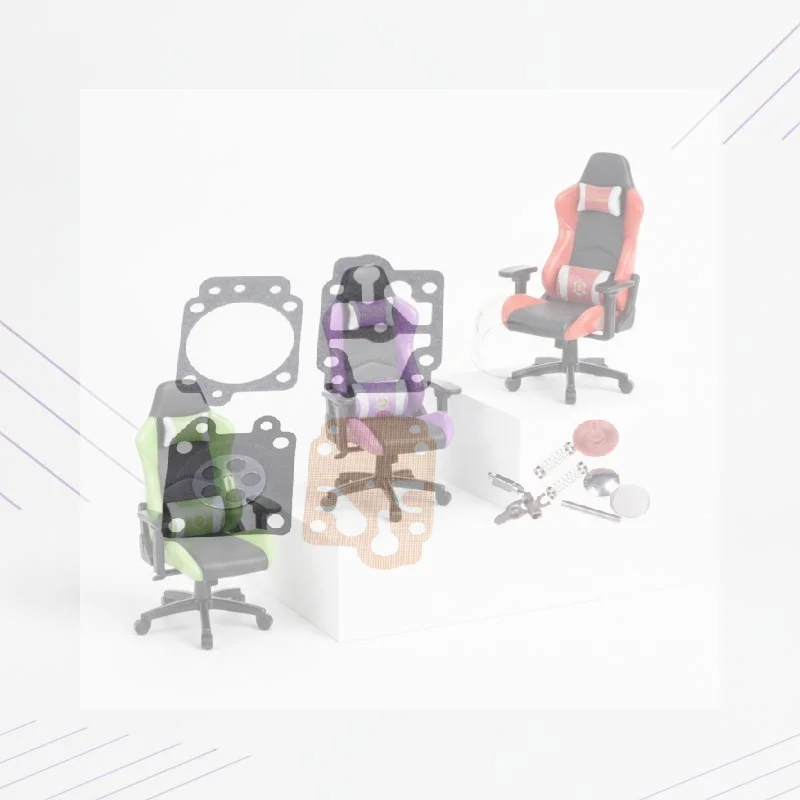 Mini Gaming Chair Model Rotatable Dollhouse Armchair Miniature Furniture for DIY Dollhouse Project Desktop Ornament