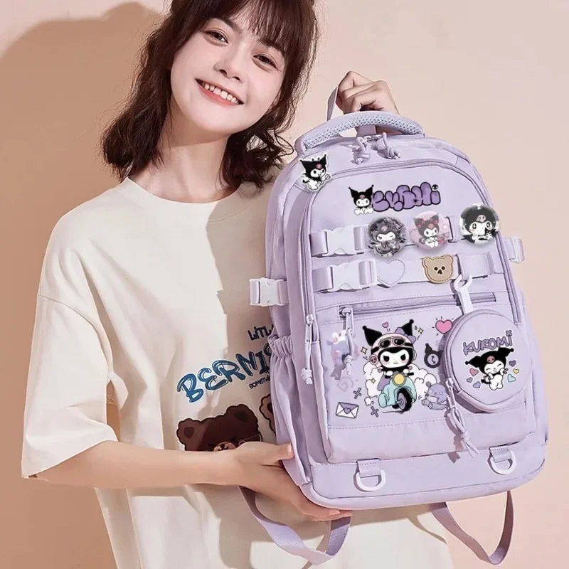 Sanrio Cinnamoroll Kuruomi Melody ransel Anime tas sekolah lucu murid perempuan kapasitas besar tas buku Anime anak-anak bepergian baru