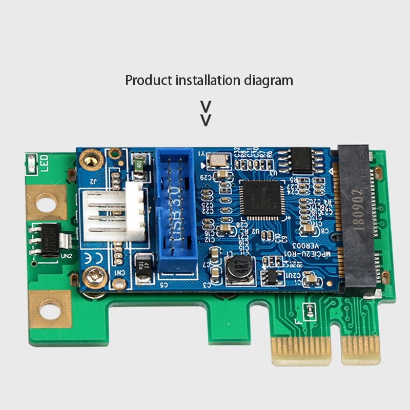 Tarjeta adaptadora PCIE a Mini PCIE, eficiente, ligera y portátil, tarjeta adaptadora a USB3.0