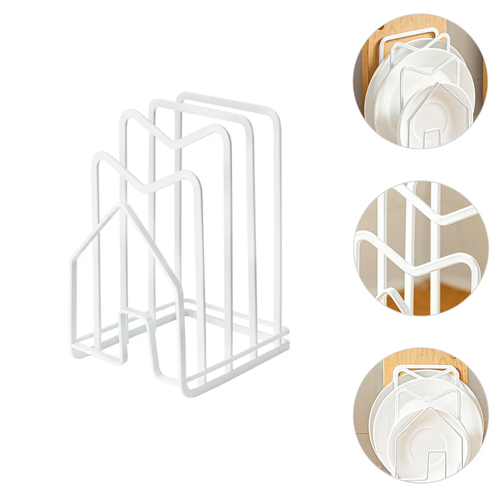

Pot Pan Lid Holder Rack Kitchen Shelf Stable Card Position Design for Pot Covers Chopping Board Organizer Drain Storage Shelf