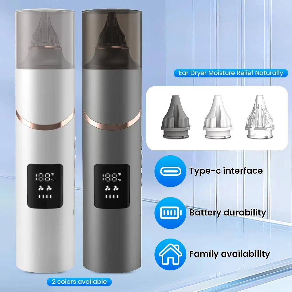 Electronic Ear Dryer Low Noise Warm Air Dryer for Dry Ears Water Sports Surfing Hearing Aid for Ear Dryness Relief