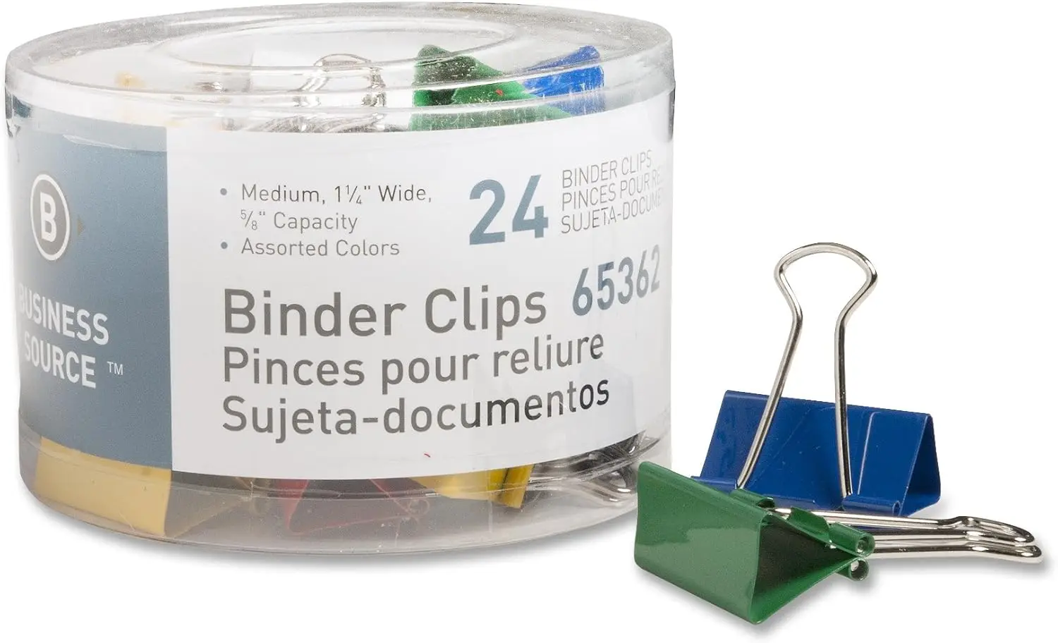 

Medium Binder Clips 1-1/4", Assorted Colors, Strong Grip for Office & School