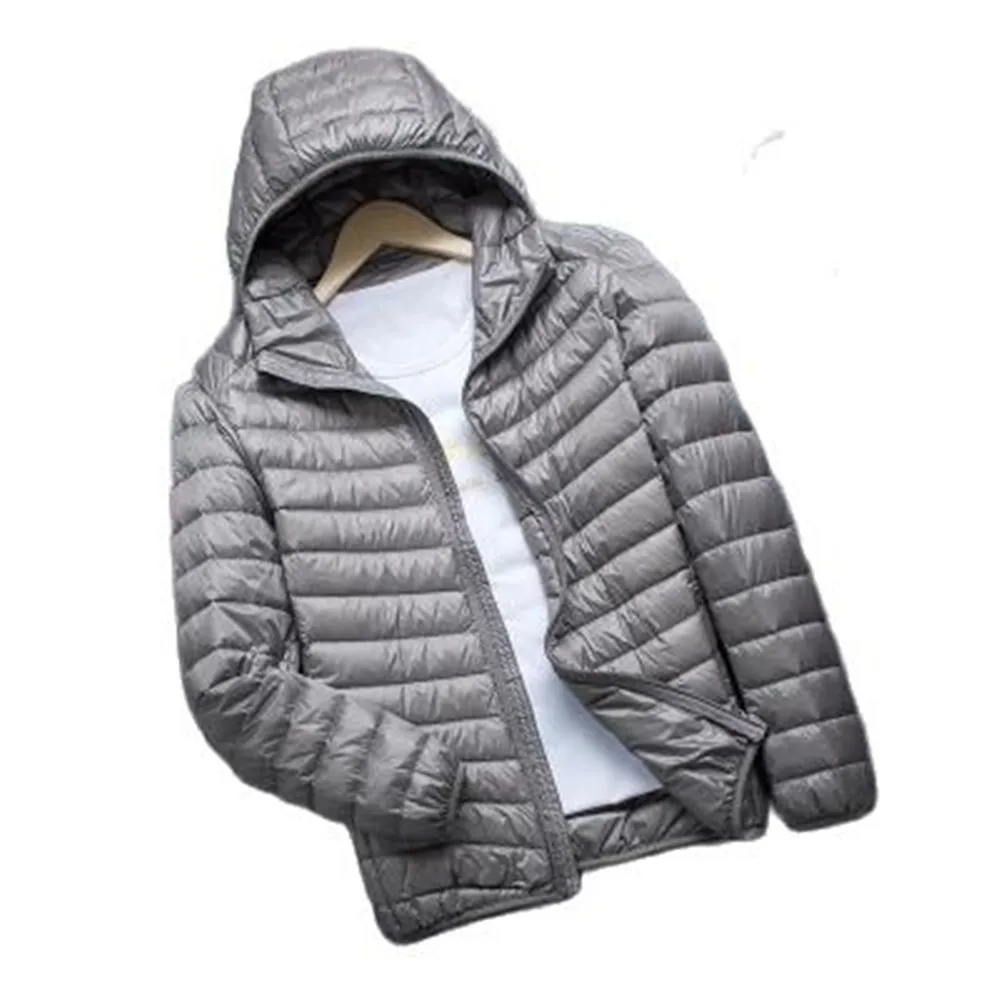 Brand Autumn Winter Light Down Jacket Men\'s Fashion Hooded Short Large Ultra-thin Lightweight Youth Slim Coat Down Jackets