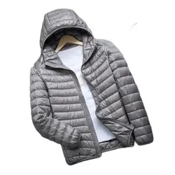 Brand Autumn Winter Light Down Jacket Men's Fashion Hooded Short Large Ultra-thin Lightweight Youth Slim Coat Down Jackets