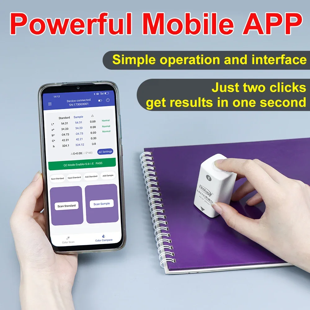 

В НАЛИЧИИ: Премиальный колориметр LS170 45/0 для измерения цвета чернил CMYK, LAB, Pantone, RAL. Карманный колориметр для измерения цвета.