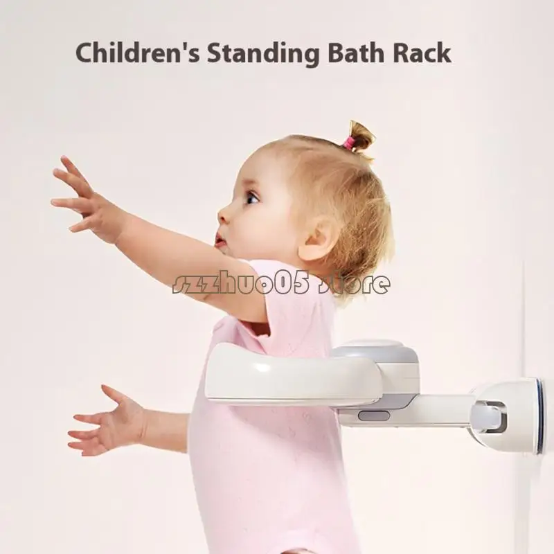 حامل دش للأطفال من M3GE بتصميم قابل للتعديل ومقبض مضاد للانزلاق يدعم الأطفال من عمر 6 إلى 36 شهرًا مساعد محمول لوقت الاستحمام #3