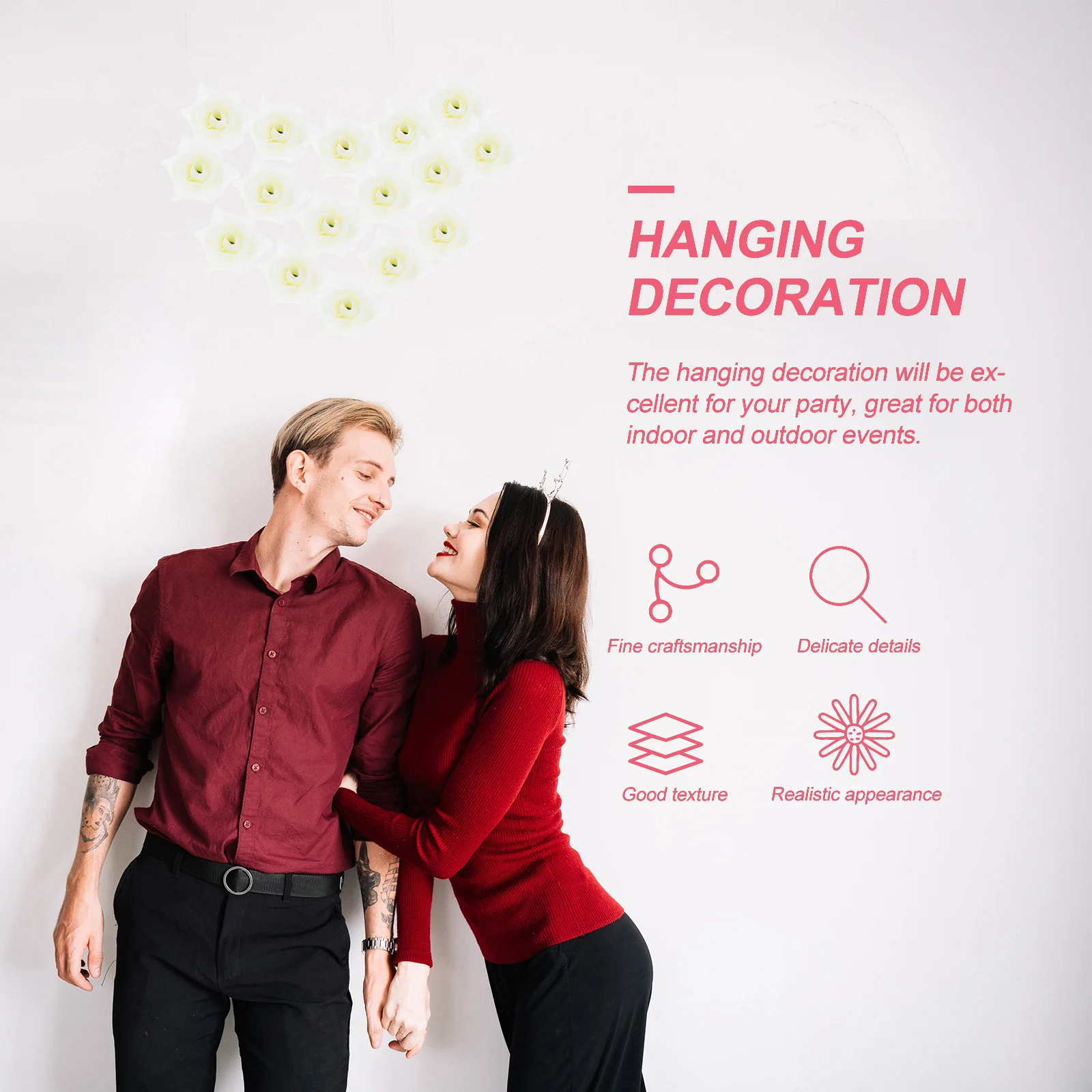 

100Pcs Artificial Rose Heads Pretty Colors Vivid Appearance Never Wither Easy Care Scene Layout Decoration Home Wedding