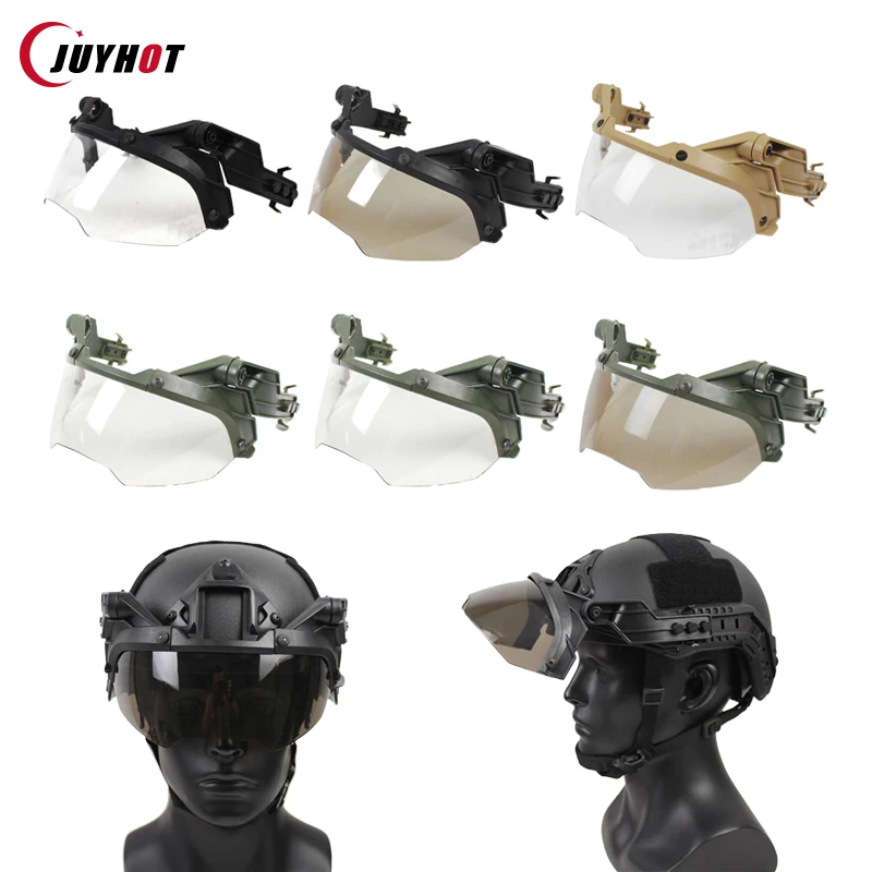 Adjustable Tactical Helmet Flip Goggles Airsoft Paintball FAST Helmet Windproof Anti Fog CS Wargame Protection Goggles