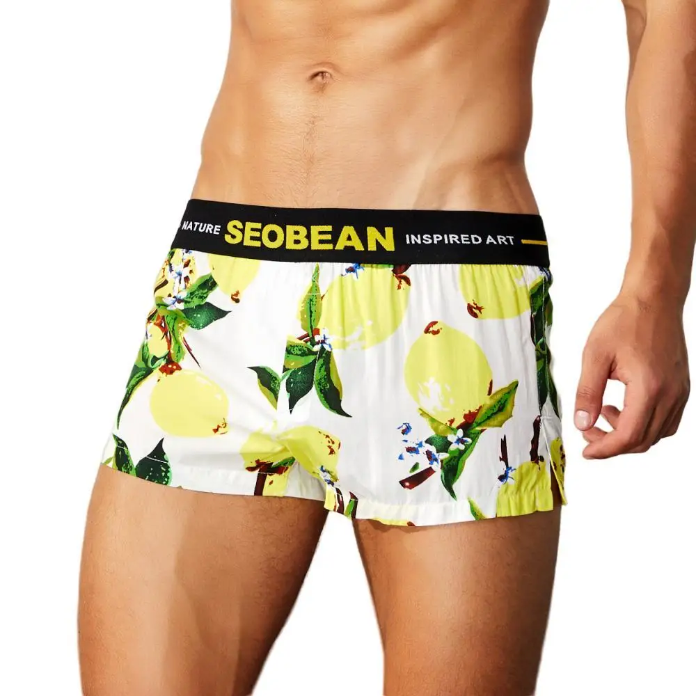 SEOBEAN Mens Underwear Boxers Shorts Comfortable Loose Homewear Shorts Sleep Bottoms Boxershorts Penis Pouch Male Panties