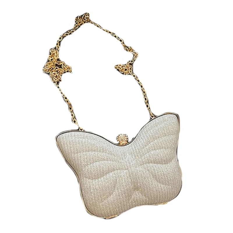 Bolso noche pequeño bolso mano para mujer bolso en forma mariposa con cadena Mini bolso cruzado bolso boda