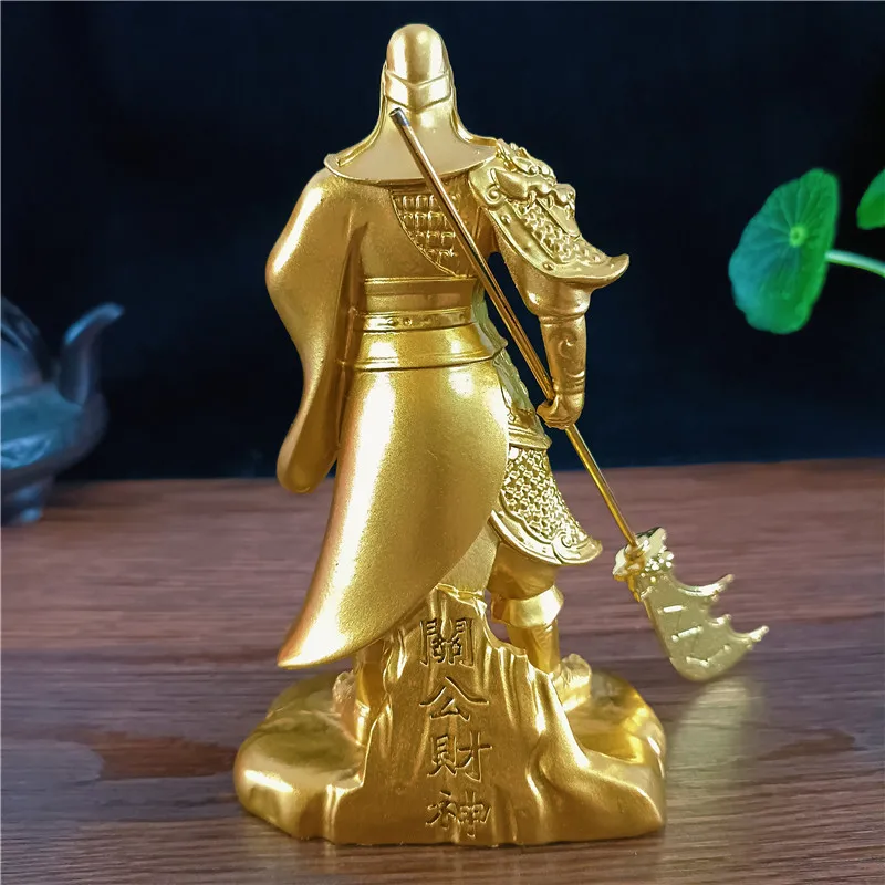Chinesische Guan Gong Buddha-Statue in Bronzefarbe, Dekorative Kunstharz-Figur, Feng Shui Große Buddha-Skulptur, Heimdekoration – Detail 14