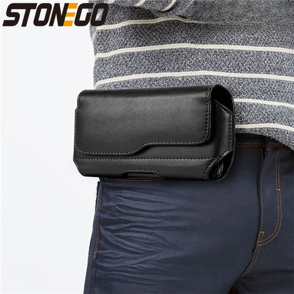 Fashion Leather Waist Bag Belt Phone Wallet with Clip and Ring Holder Travel Hiking Case Crossbody Phone Pouch for Men Women