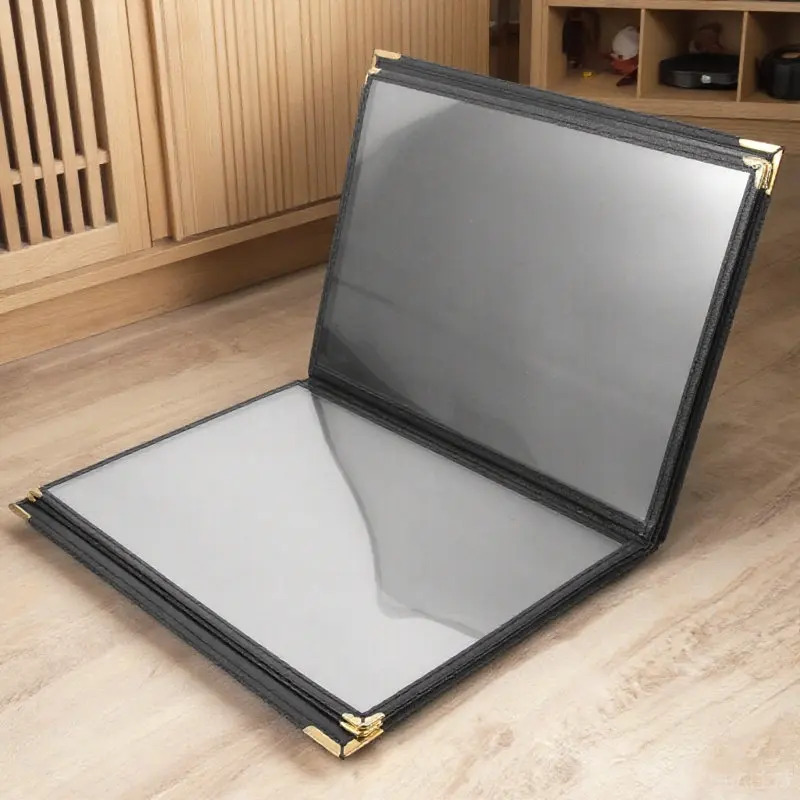 Transparent PVC Menu Cover Protective Sleeve Restaurant Menu Holder Clear Folder for Cafe Bar Hotel Use Restaurant Supply
