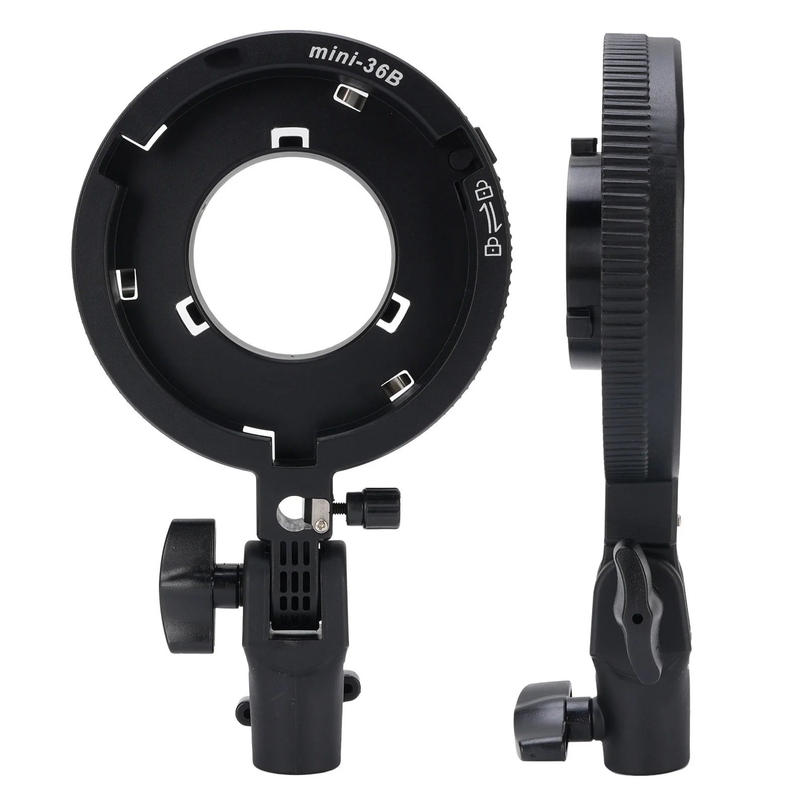 Adaptador de montaje MINI Bowens a Bowens estándar, configuración rápida, soporte de Flash de cámara de aleación de aluminio para accesorios de iluminación de estudio