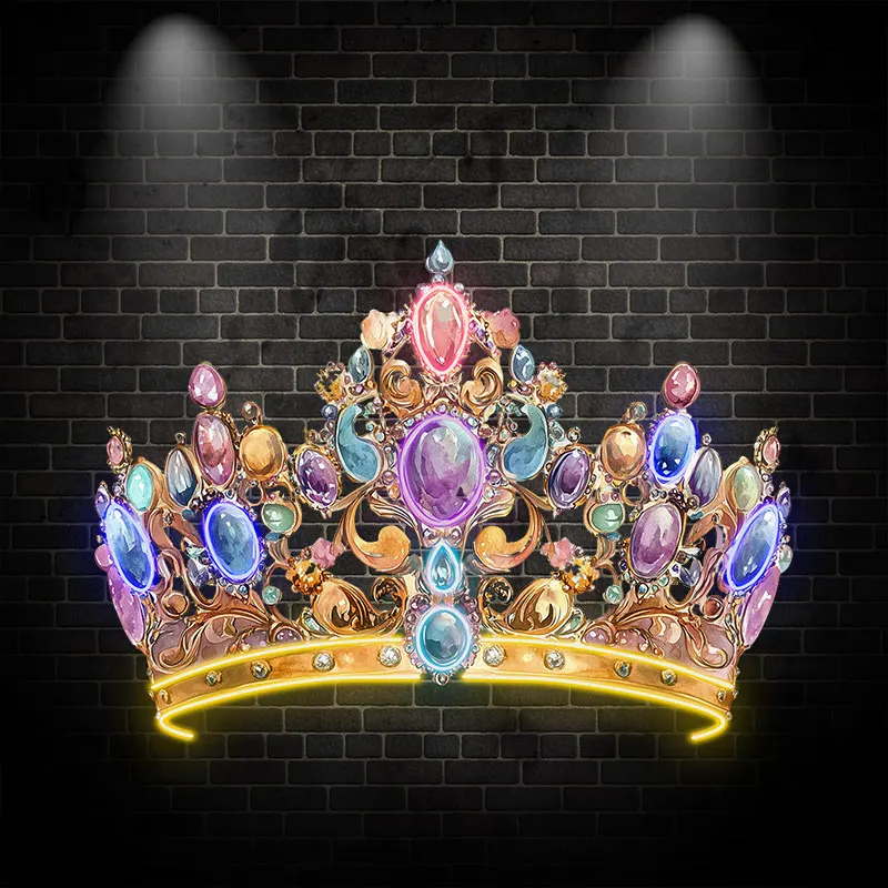 Toysign Royal Crown Neon Light - Majestic Jewel-Toned LED Sign, Princess & King-Inspired Decor for Home, Gift for Luxury Lovers