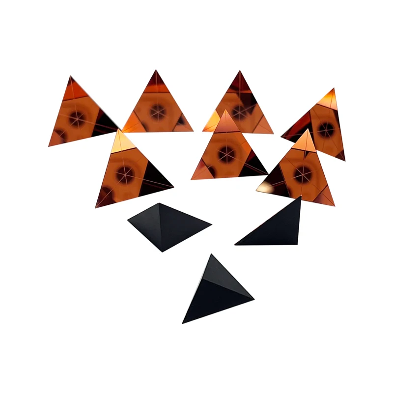 Conical New 10pcs Copper Coated Triangular Pyramid Prism Plated Trihedral Retroreflector