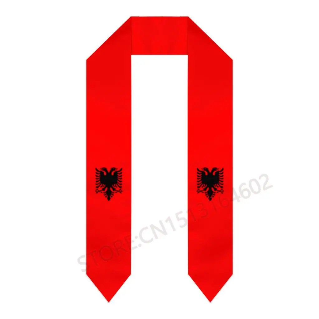 

Custom Name Or Logo Albania Flag Unisex Adult Graduation Stole Sash International Study Abroad Class of 2023 Shawl