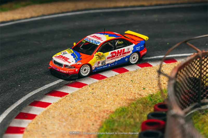 (الطلب المسبق) Tarmac Works 1:64 A4 Quattro Super Tourenwagen Cup 1998 Frank Biela # 45 نموذج سيارة دييكاست كوليكتور