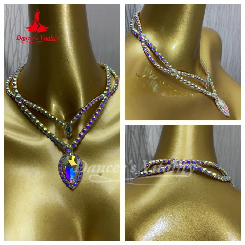 

Latin Dance Modern Dancing Performance Accessories Senior AB Stones Necklace Women's BellyDance Competition Jewelry Necklaces