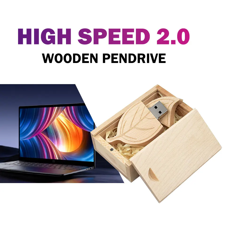 

USB Flash Drive 2.0 128GB Memory Stick Creative Wooden Pendrive 4GB 8GB 16GB 32GB 64GB 128GB Pen Drive Wedding Gifts