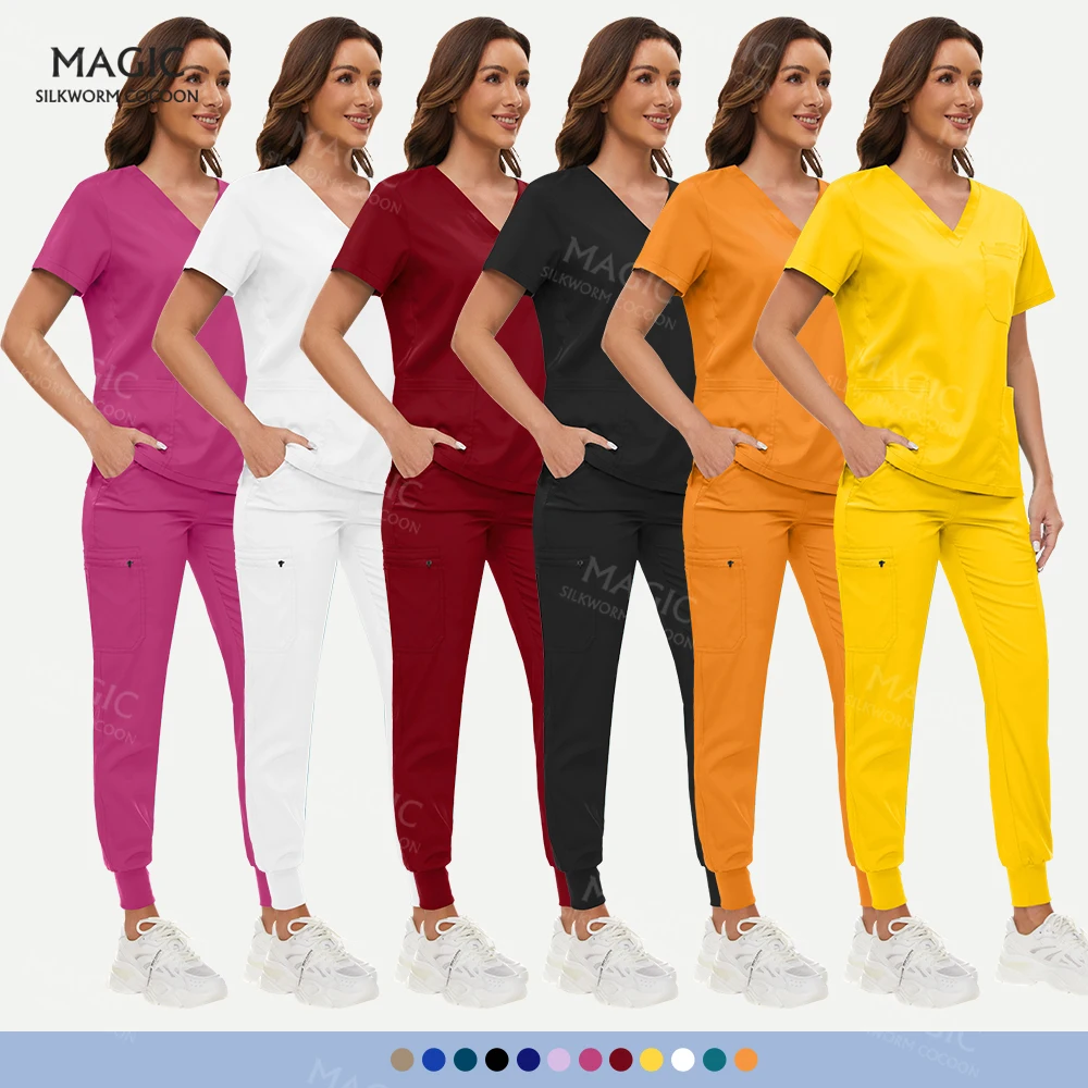 Hospital Doctor Nurse Accessories Spa Uniform Dental Clinic Scrub Suit High-quality Surgical Uniform 2 Piece Set Unisex Workwear