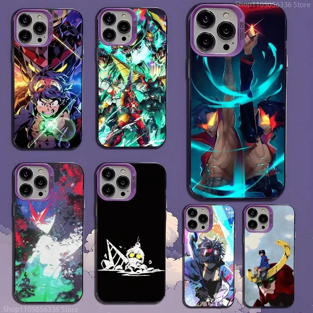 

G-Gurren L-Lagann cartoon Phone Case For iPhone 16,15,14,13,12,11,Mini,Pro,SE,MAX,plus,Purple Matte Silicone Cover
