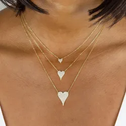 New 100% 925 Sterling Silver Romantic Jewelry Micro Pave Cz Love Heart Charm Pendant Necklace For Lover Women Valentines Gifts