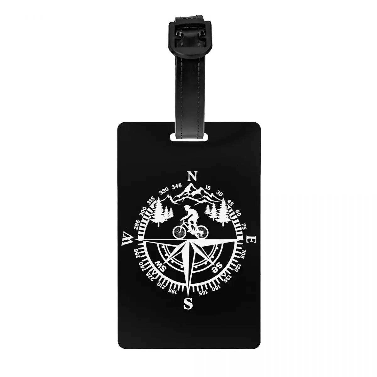 Custom Adventure Mountain Bike Compass Luggage Tag Privacy Protection Baggage Tags Travel Bag Labels Suitcase