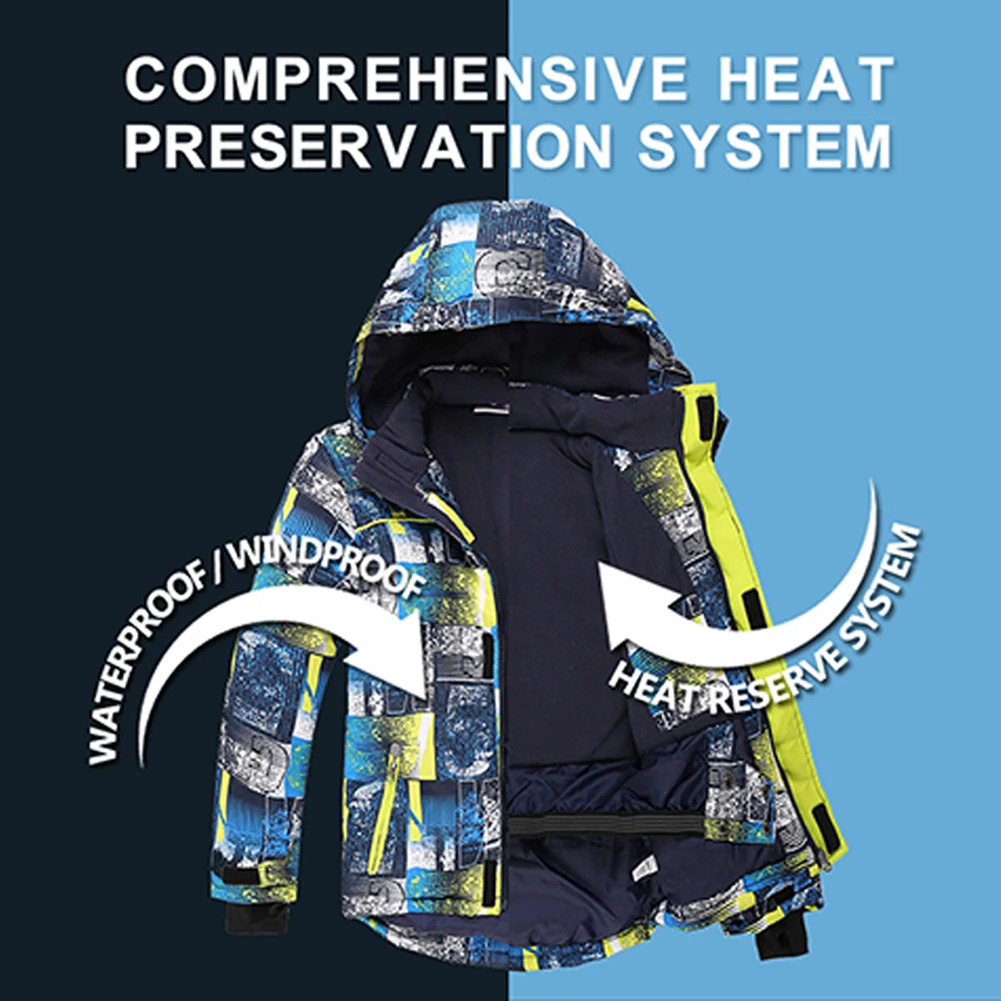 Trẻ Em Trượt Tuyết Phù Hợp Với Trẻ Em Chống Gió Chống Thấm Nước Ấm Bé Gái Bé Trai Tuyết Bộ Yếm Quần Trượt Tuyết Vào Mùa Đông Trượt Ván Trên Tuyết Áo Khoác