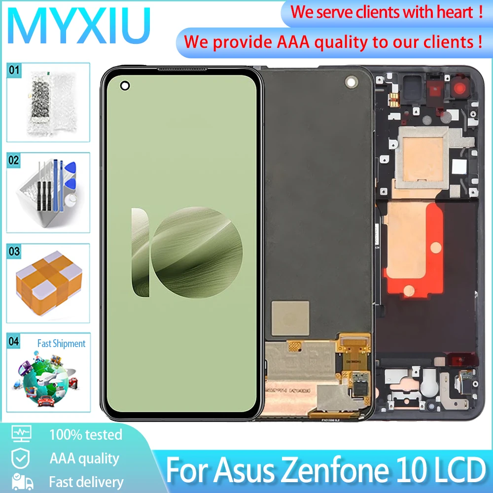 ЖК-дисплей 5,9 дюймов AMOLED для Asus Zenfone 10 AI2302, экран с дигитайзером в сборе для Asus Zenfone 10Z, с рамкой, оригинал ЖК-дисплей 5,9 дюймов AMOLED для Asus Zenfone 10 AI2302, экран с дигитайзером в сборе для Asus Zenfone 10Z, с рамкой, оригинал