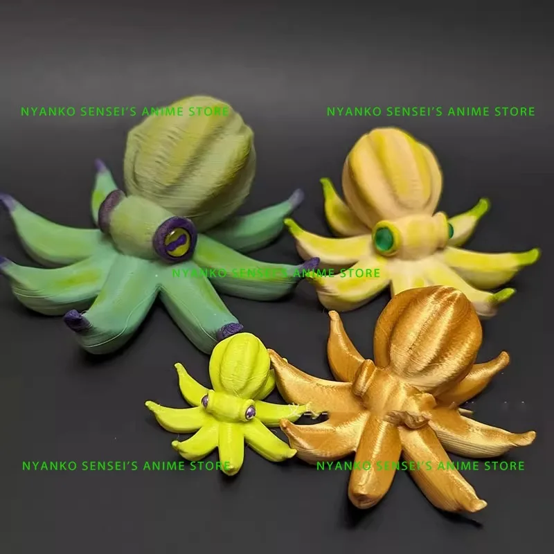 In Stock Banana Octopus Creative Home Resin Ornament Cartoon Decor 12cm Figure Anime Models Toy Doll Gift Hobby Collectible
