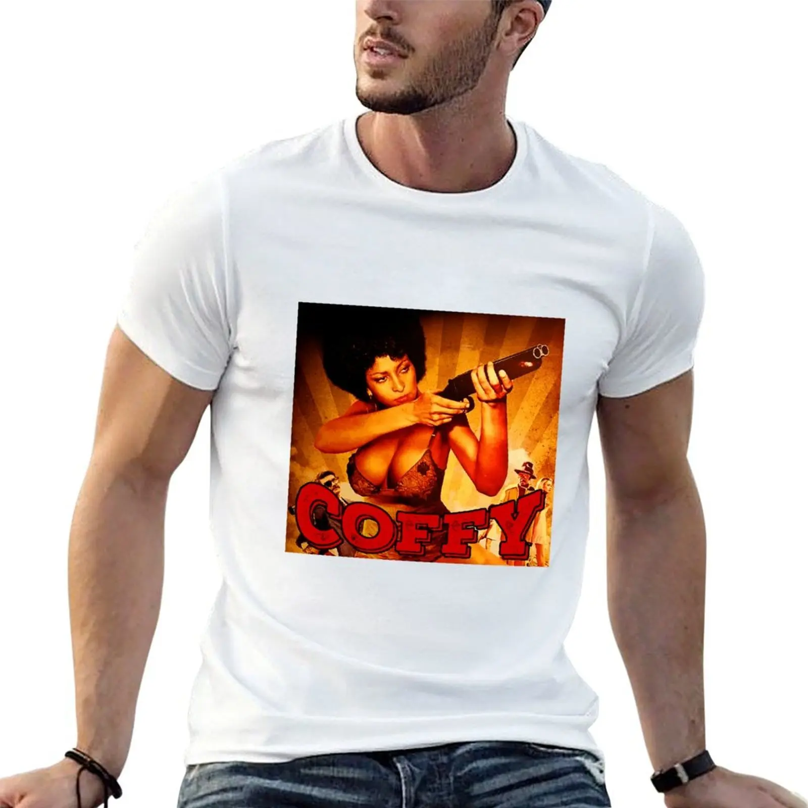 Camiseta Coffy Old Movie, camisetas para hombre, camisetas gráficas divertidas para hombre, camiseta gráfica para hombre, camiseta de algodón