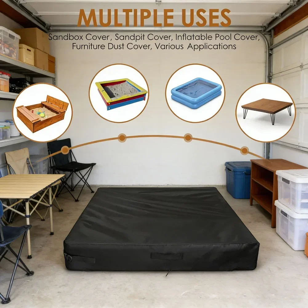 

Sandbox Cover Waterproof Sand Box Cover Outdoor Square Sandbox Lid Only Cover -Pool Sun Protection Dustproof Waterproof Sandpit