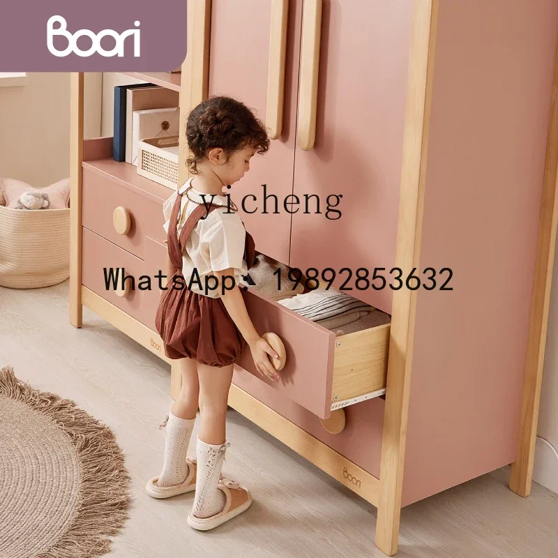 ABC Children's Wardrobe Home Bedroom  Modern Wooden Cabinet Small Apartment Locker Nordic Wardrobe