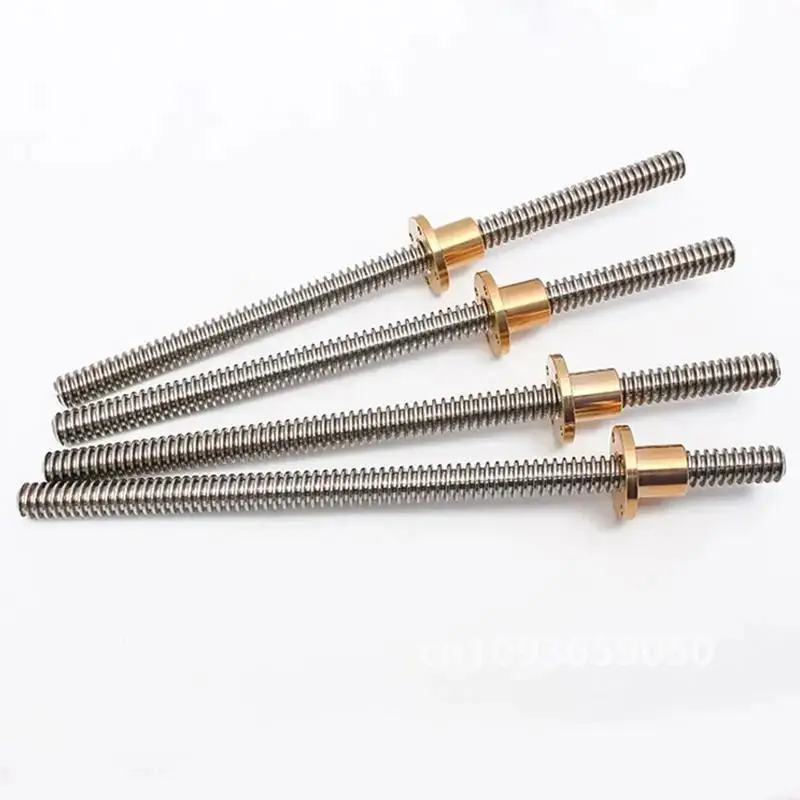 T20 lead screw Linear Guide lead 1mm 4mm 8mm  pitch 4mm length 100mm to 1000mm with Brass nut CNC 3D Printer