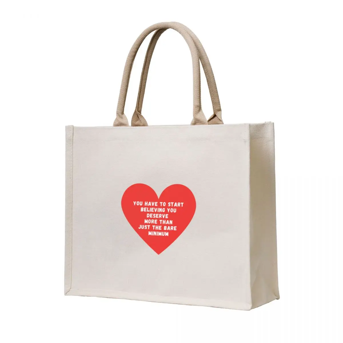 

Red Heart Quote Tote Bag eco bag folding cute pouch bag tote canvas