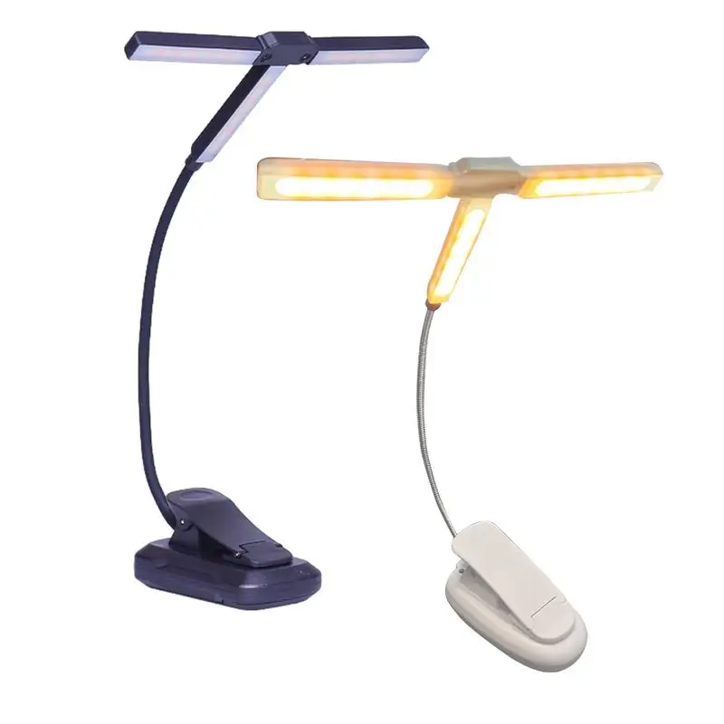 

Clip On Light Eye Caring Reading Lamp Rechargeable LED Night Light Dimmable Flexible Booklights for Reading in Bed at Night