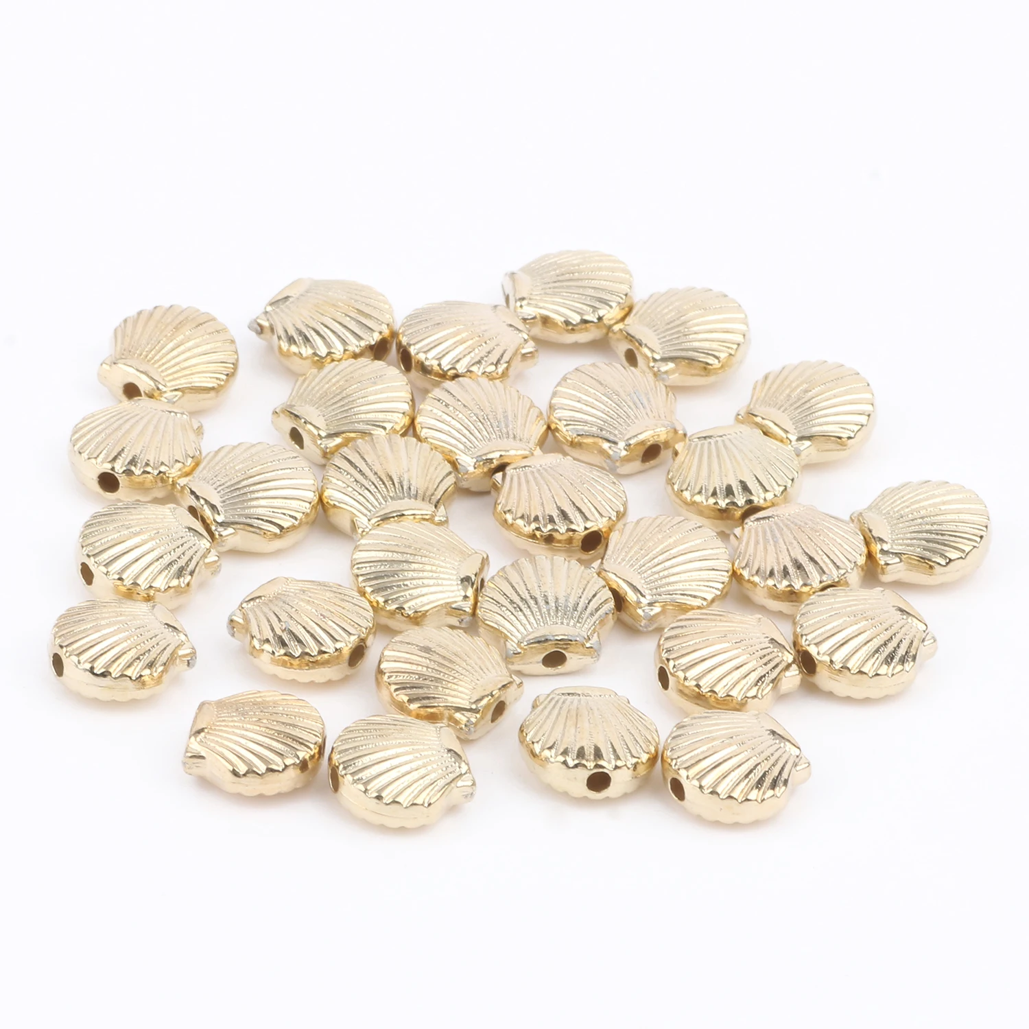 100Pcs 9x8mm Golden Shell Acrylic Beads Plating CCB Spacer Beads For Jewelry Making Diy Bracelet Necklace Craft Accessories