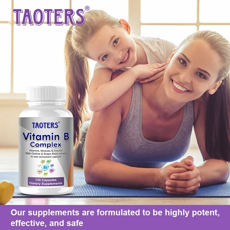 مكمل فيتامين ب المركب - امتصاص عالي، دعم الأدرينال، إدارة الإجهاد ووظيفة المناعة، عملية التمثيل الغذائي للطاقة