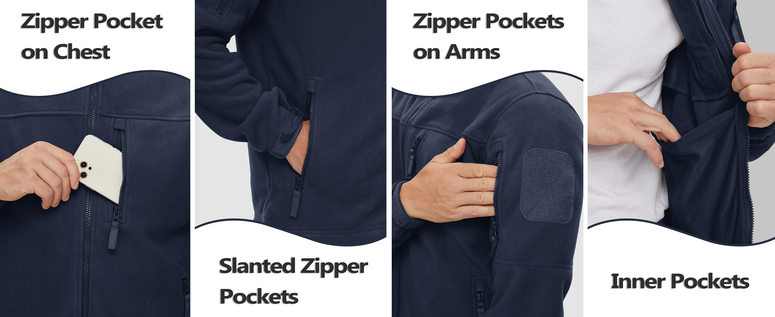 TACVASEN Men's Fleece Jacket Soft Warmth Windproof Full Zip Up Coat Multiple Zipper Pockets Hiking Working Outdoors Windbreaker 10 S1ca3765ce3b949b6b1d85e3b49620eb49