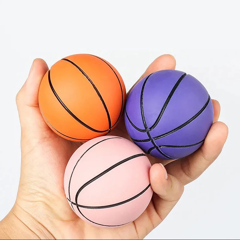 

2Pcs 6cm Ultra-high Elastic Mini Rubber Small Basketball Decompression Hollow Elastic Ball Children's Toy MINI Basketball Gift