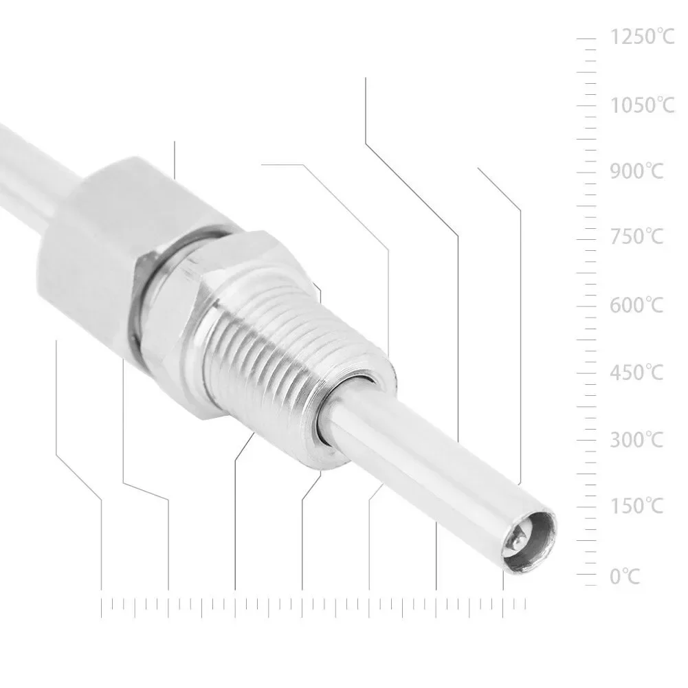 1250 °C Degree High Temperature Sensor Thread EGT Stainless Steel Probe K Type 1m Thermocouple Tube Temperature Controller